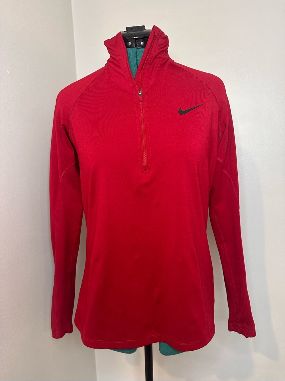 Nike Red Quarter-Zip Pullover with Black Swoosh